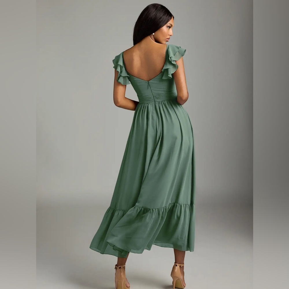 AZAZIE ANAYA Eucalyptus A-Line Sweetheart Neckline Chiffon Dress - Picture 4 of 5